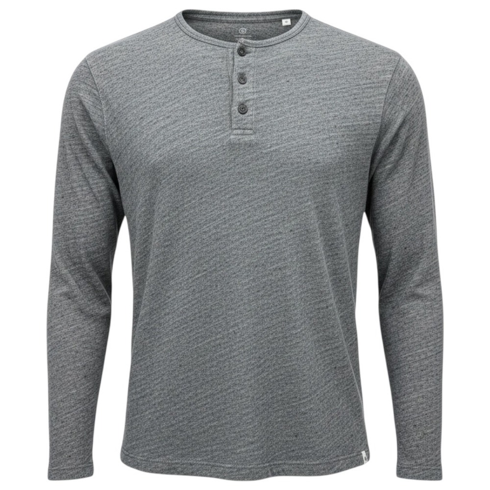 AG Adriano Goldschmied Henley‎ Shirt Mens Size Medium M Gray Long Sleeve
